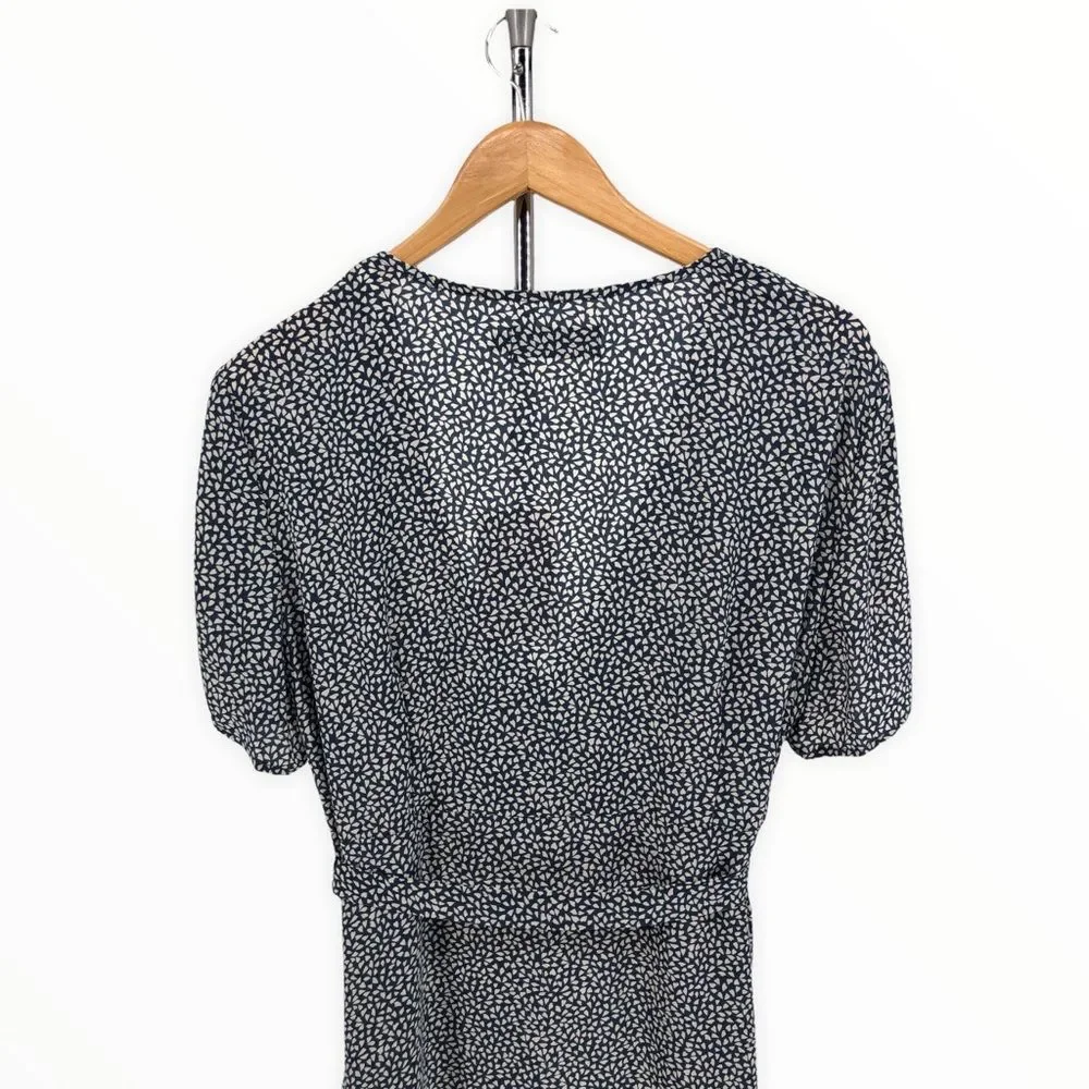 Missguided Maternity Blue Mini Heart Print Ruffle Surplice Deep V Mini Dress NWT - Picture 7 of 14